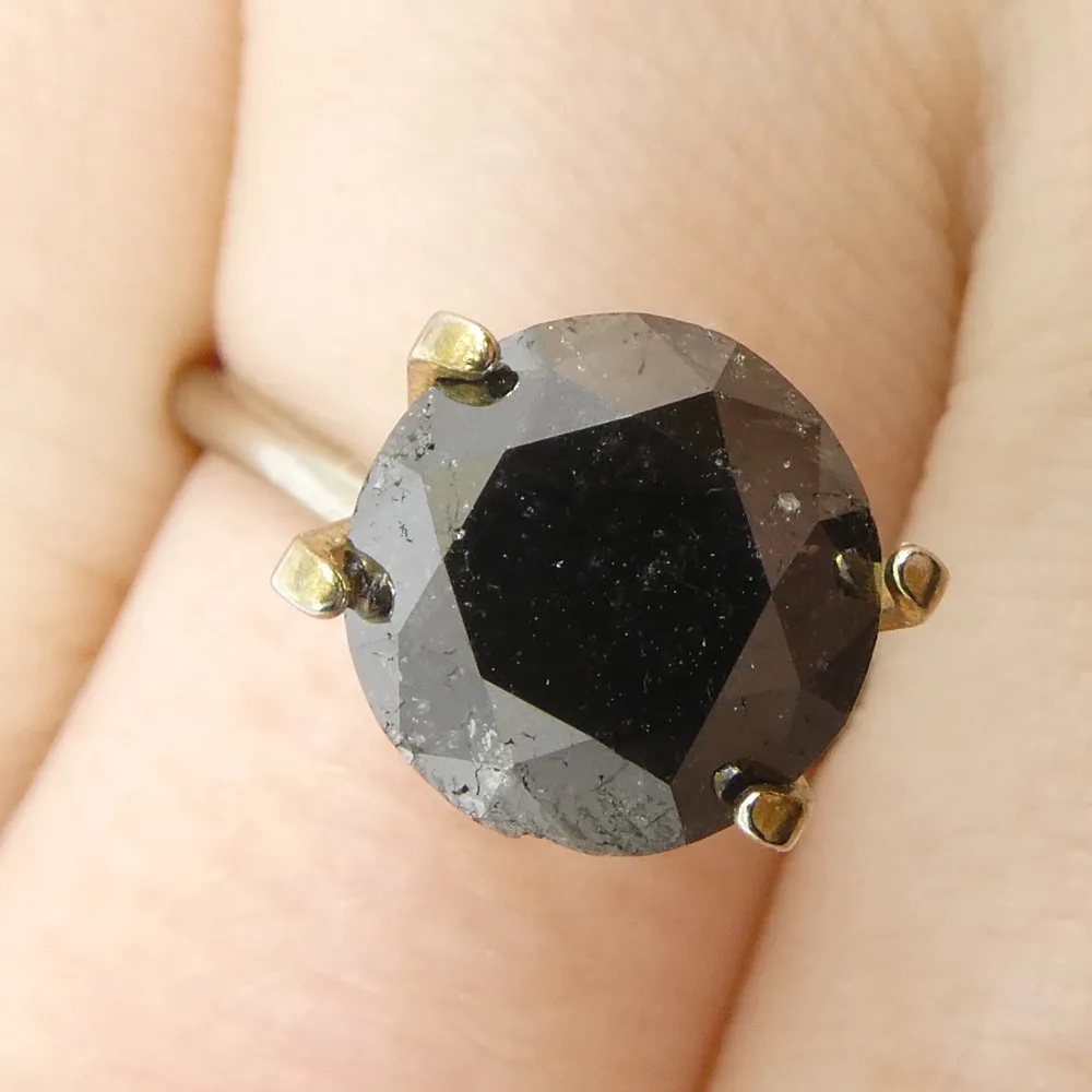 3.7ct Round Brilliant Cut Black Diamond