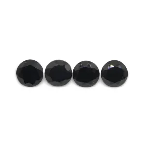 4.16ct 4 Stones Brilliant Cut Round Black Spinel from Sri Lanka