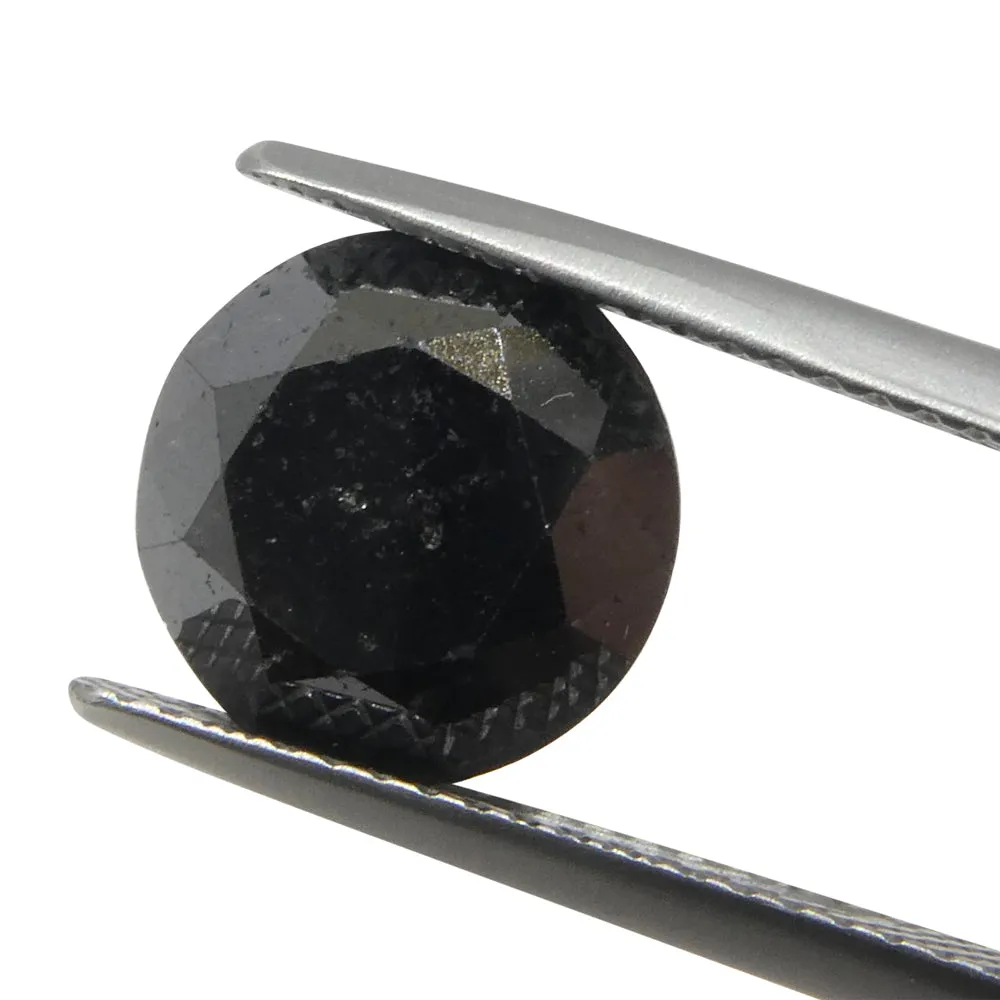 4.21ct Round Brilliant Cut Black Diamond