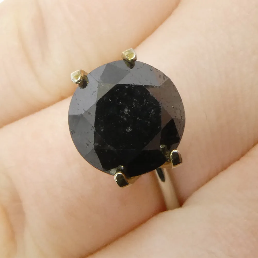 4.21ct Round Brilliant Cut Black Diamond