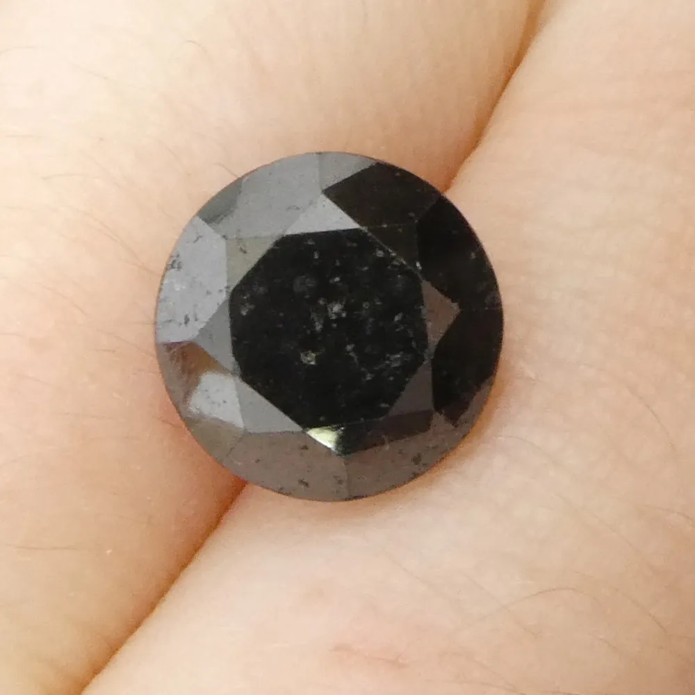 4.21ct Round Brilliant Cut Black Diamond
