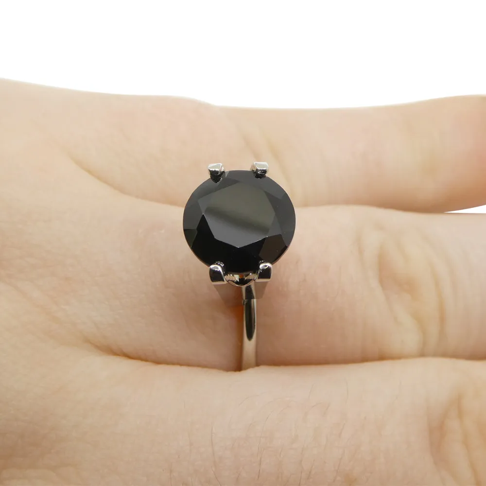 4.44ct - 10mm Brilliant Cut Round Black Spinel from Sri Lanka