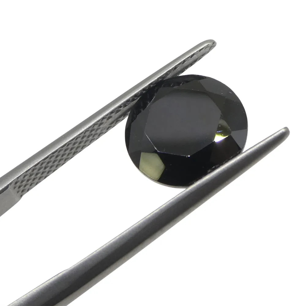 4.44ct - 10mm Brilliant Cut Round Black Spinel from Sri Lanka