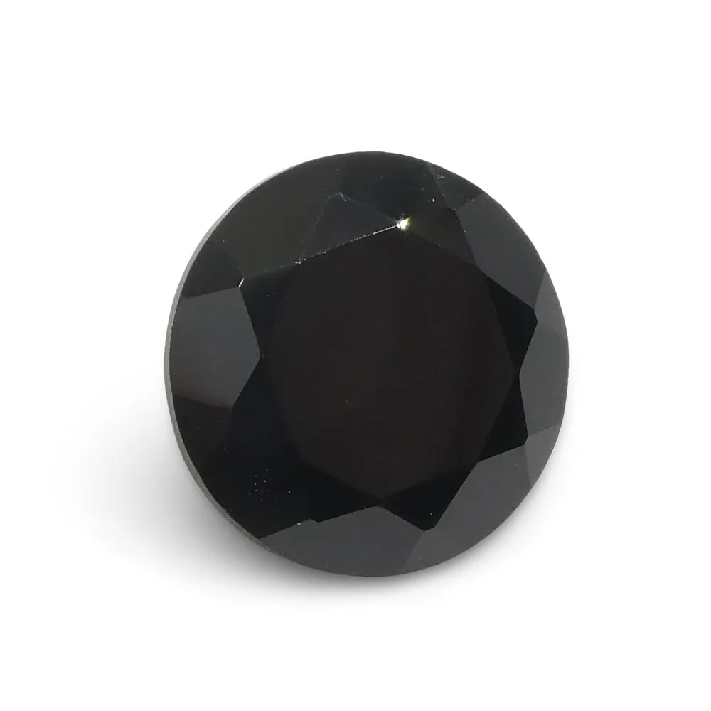 4.44ct - 10mm Brilliant Cut Round Black Spinel from Sri Lanka