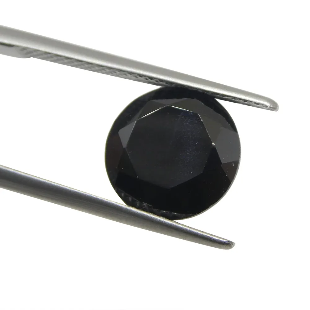 4.44ct - 10mm Brilliant Cut Round Black Spinel from Sri Lanka