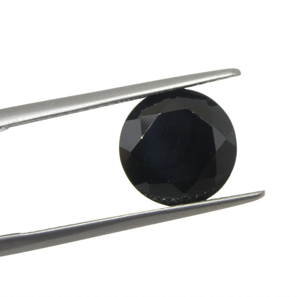 4.44ct - 10mm Brilliant Cut Round Black Spinel from Sri Lanka