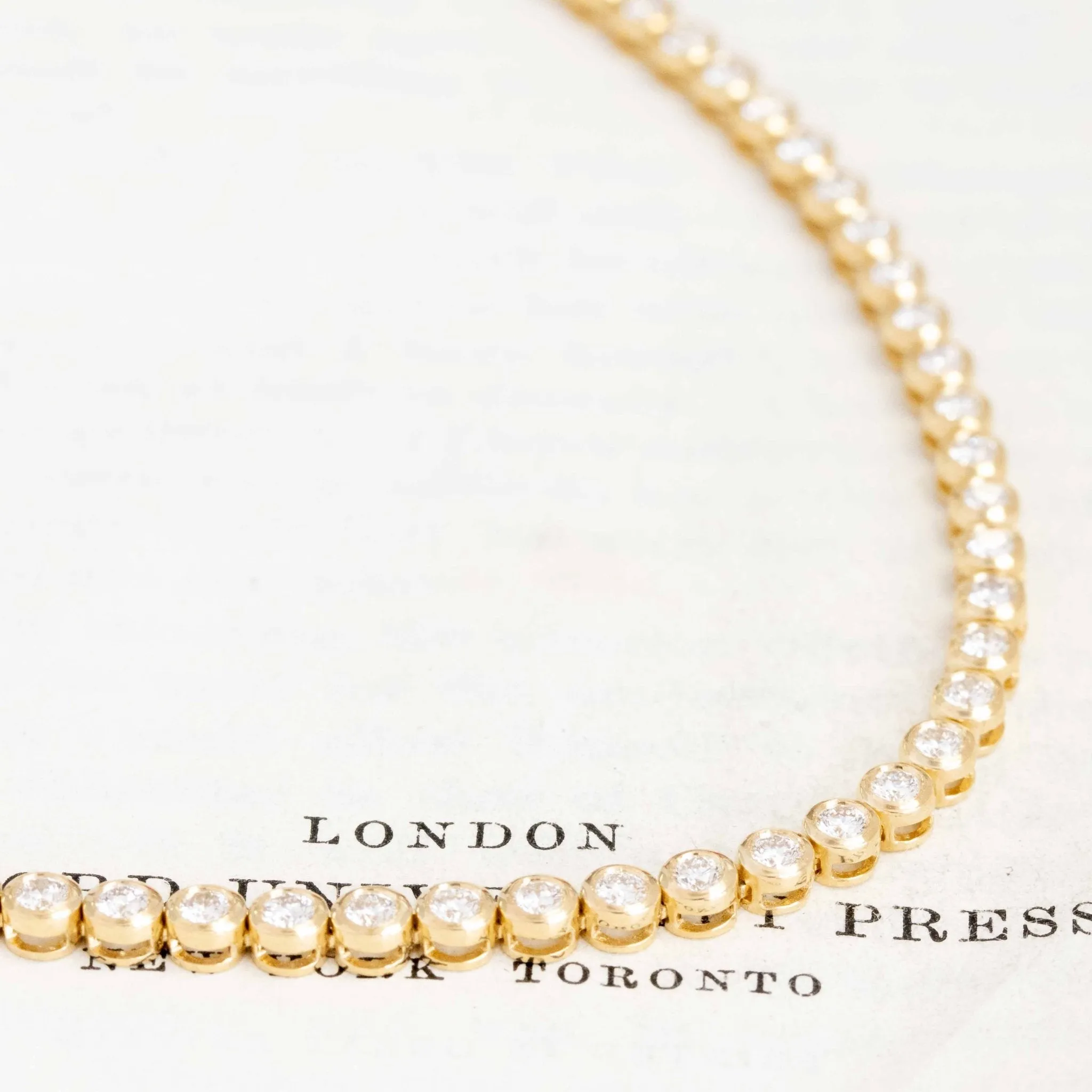 5.17ctw Round Brilliant Cut Diamond Bezel Tennis Necklace