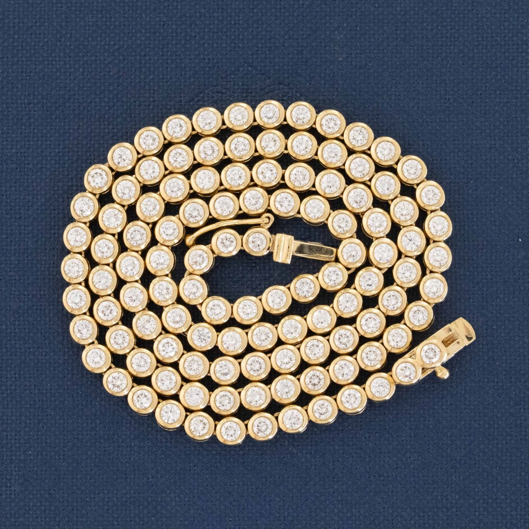 5.17ctw Round Brilliant Cut Diamond Bezel Tennis Necklace