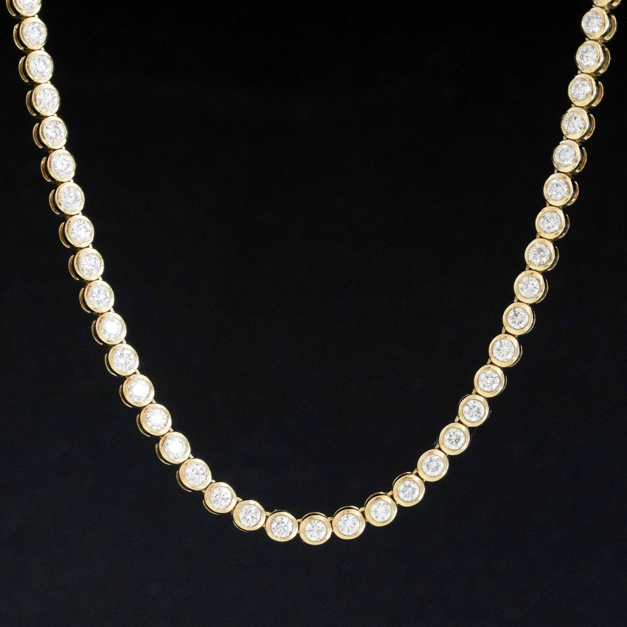 5.17ctw Round Brilliant Cut Diamond Bezel Tennis Necklace