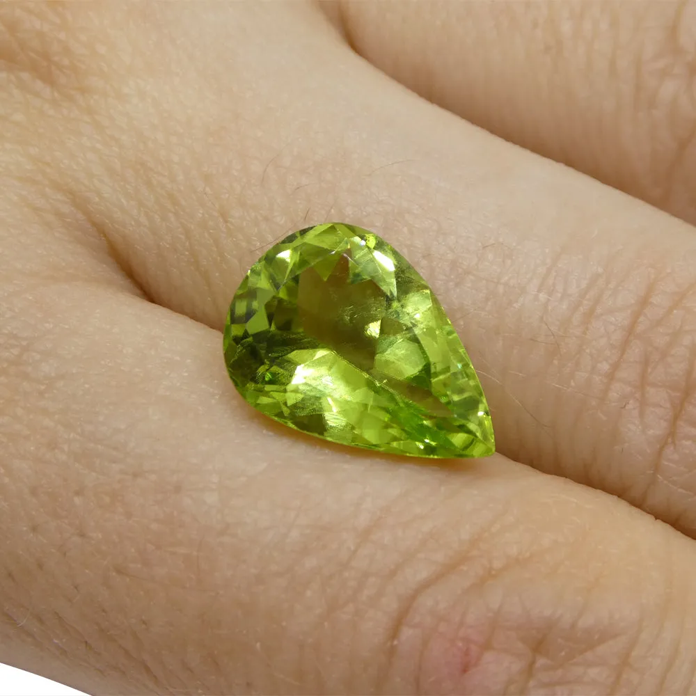 5.9ct Pear Yellow-Green Peridot