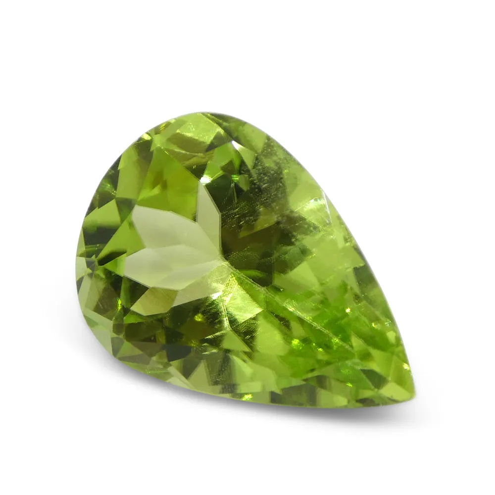 5.9ct Pear Yellow-Green Peridot