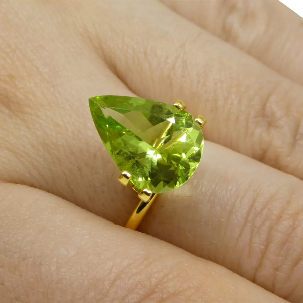5.9ct Pear Yellow-Green Peridot