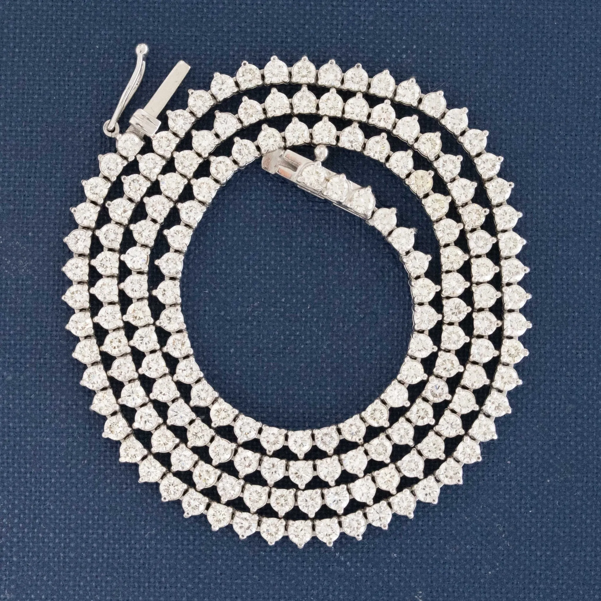 6.58ctw Round Brilliant Cut Diamond 3-Prong Tennis Necklace