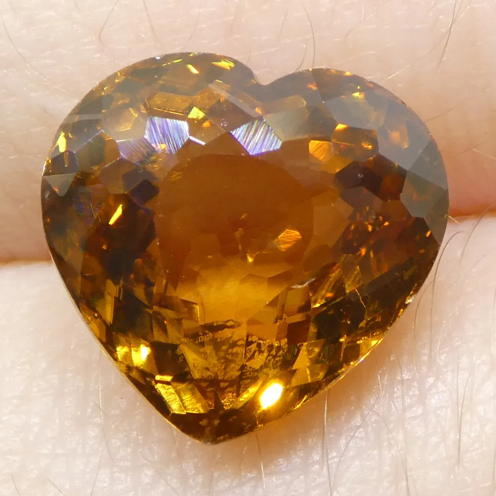6.6ct Natural Earth Mined Heart Orange Zircon from Sri Lanka