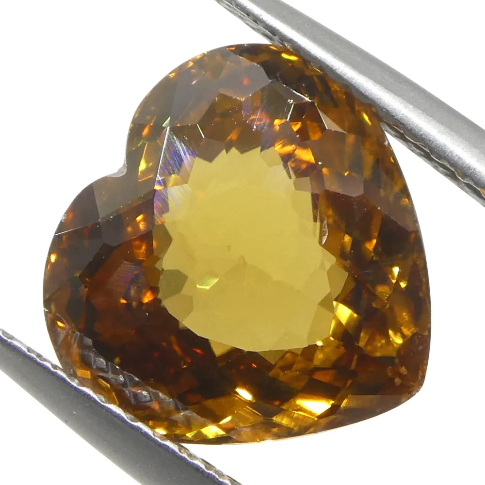 6.6ct Natural Earth Mined Heart Orange Zircon from Sri Lanka