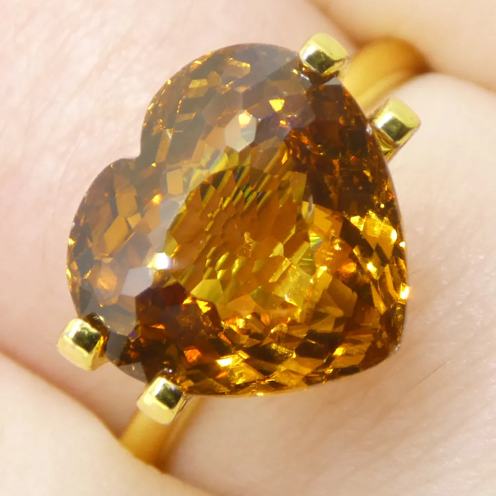 6.6ct Natural Earth Mined Heart Orange Zircon from Sri Lanka