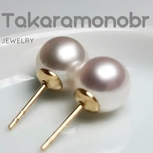 7.0-8.0 mm White Freshwater Pearl Stud Earrings