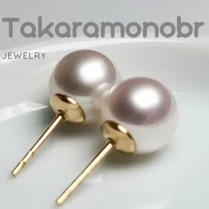 7.0-8.0 mm White Freshwater Pearl Stud Earrings
