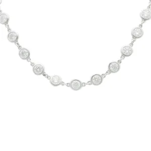 7.18ct 18k White Gold Diamond By The Yard Necklace