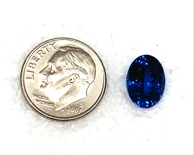 7.20 Carat Tanzanite Oval, Unset Loose 3-Stone Engagement Ring Pendant Gemstone
