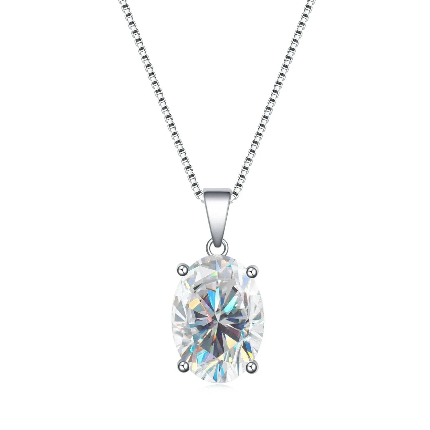 8.00ct Oval Cut Diamond Solitaire Pendant Necklace