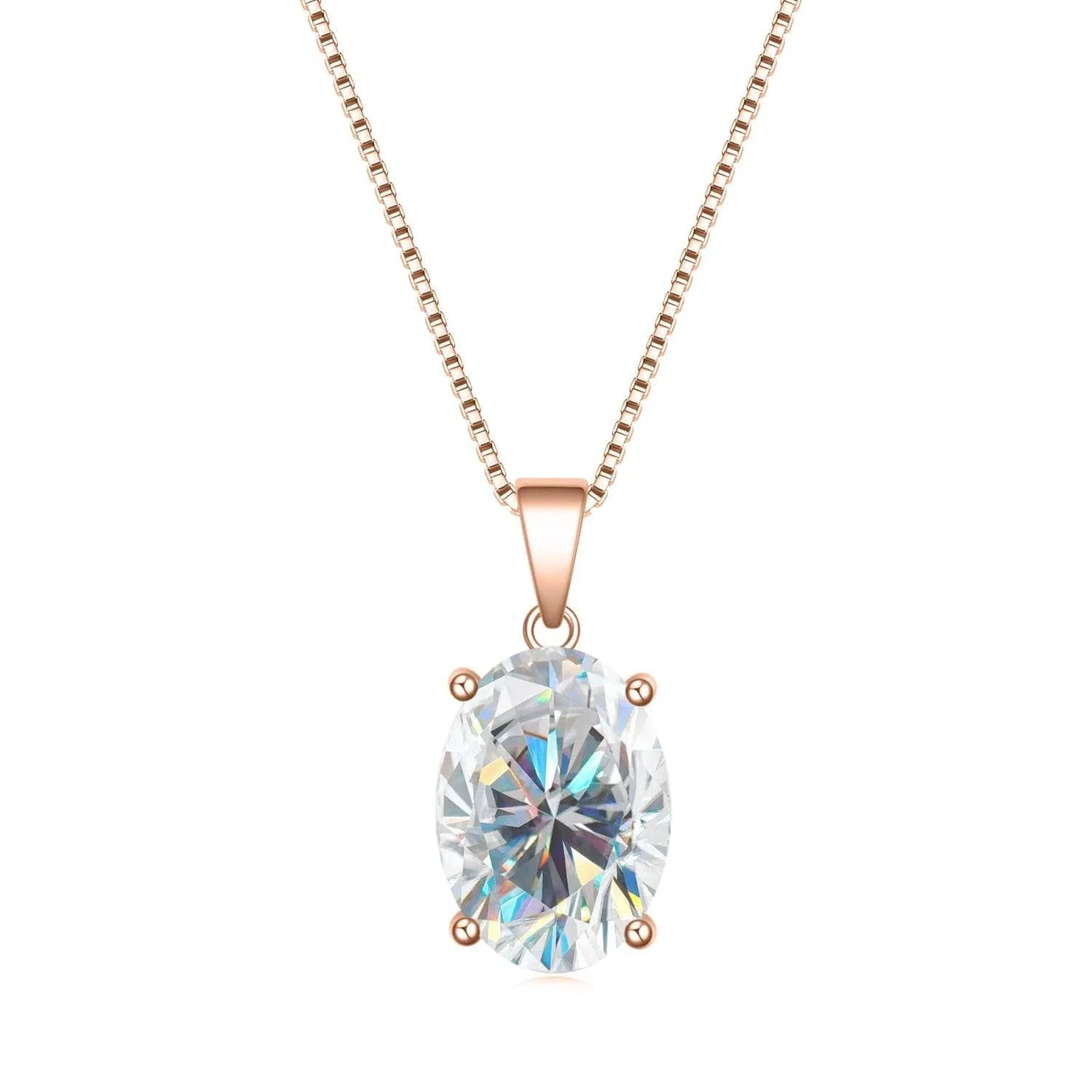8.00ct Oval Cut Diamond Solitaire Pendant Necklace