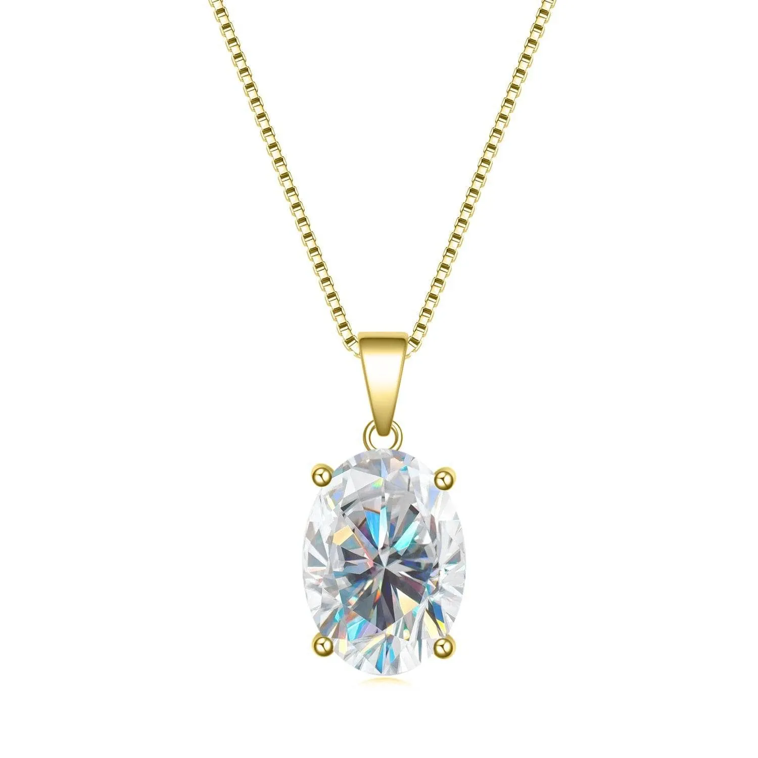 8.00ct Oval Cut Diamond Solitaire Pendant Necklace