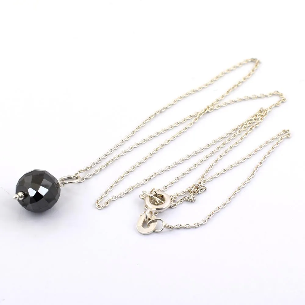 8mm AAA Certified Black Diamond Chain Necklace- Great Shine & Very Elegant!