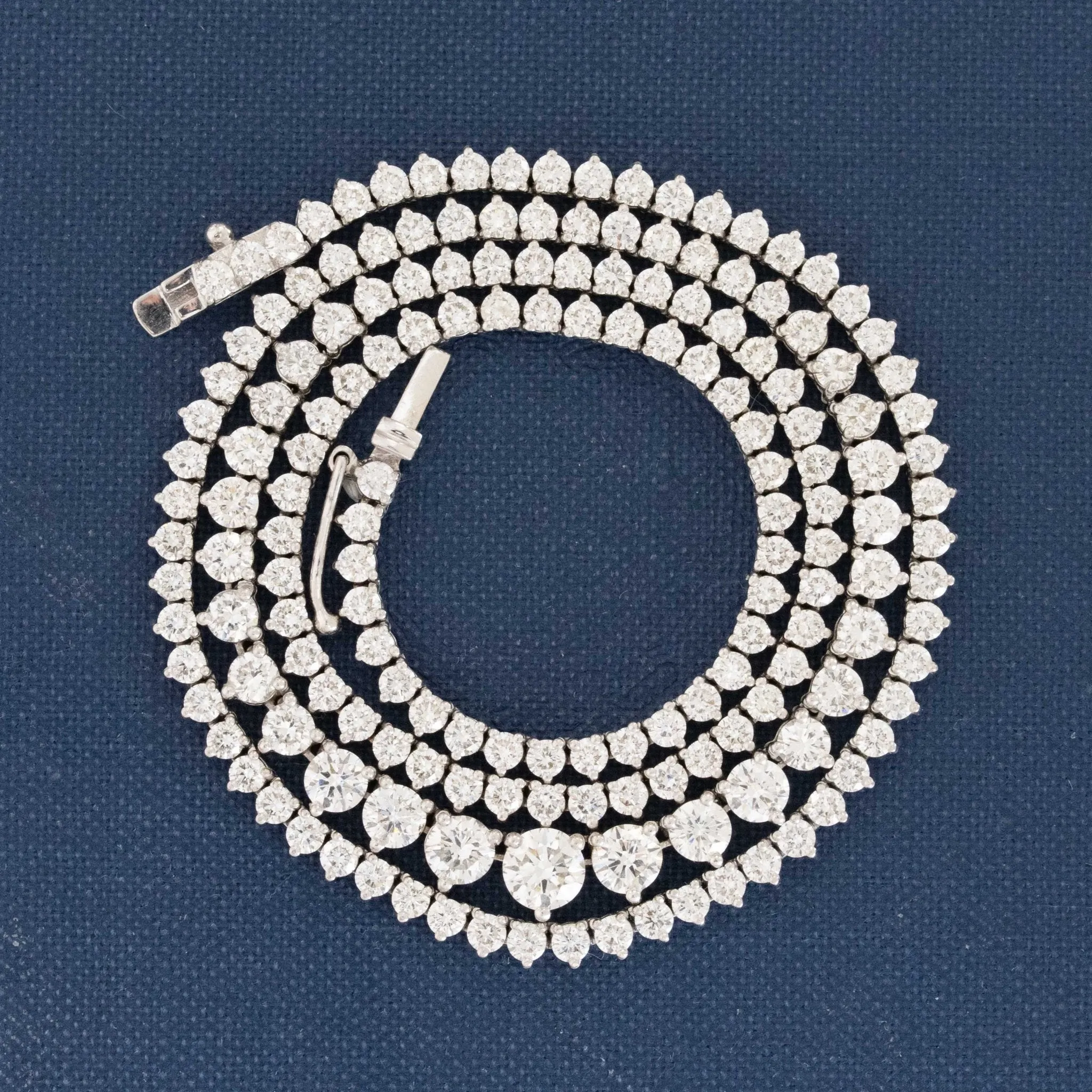 9.01ctw Round Brilliant Cut Diamond 3 Prong Tennis Necklace