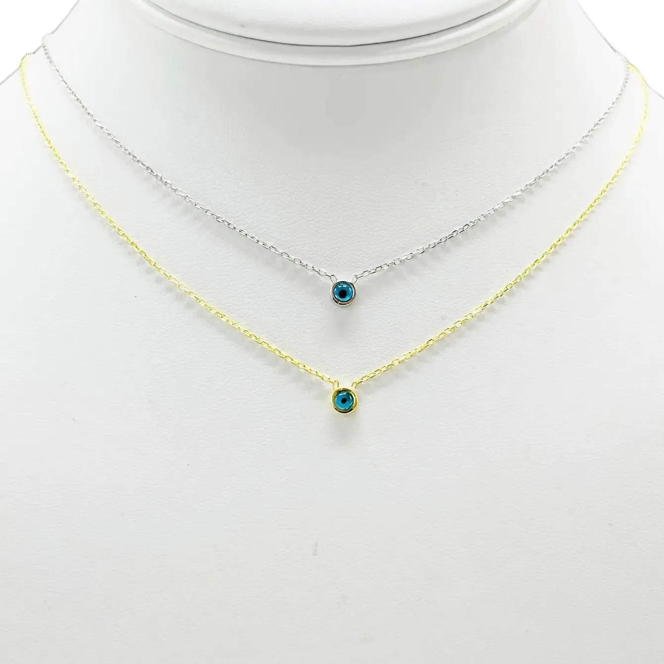 925 Sterling Silver Evil Eye Round Necklace