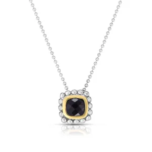925 Sterling Silver Gemstone Halo Pendant Necklace