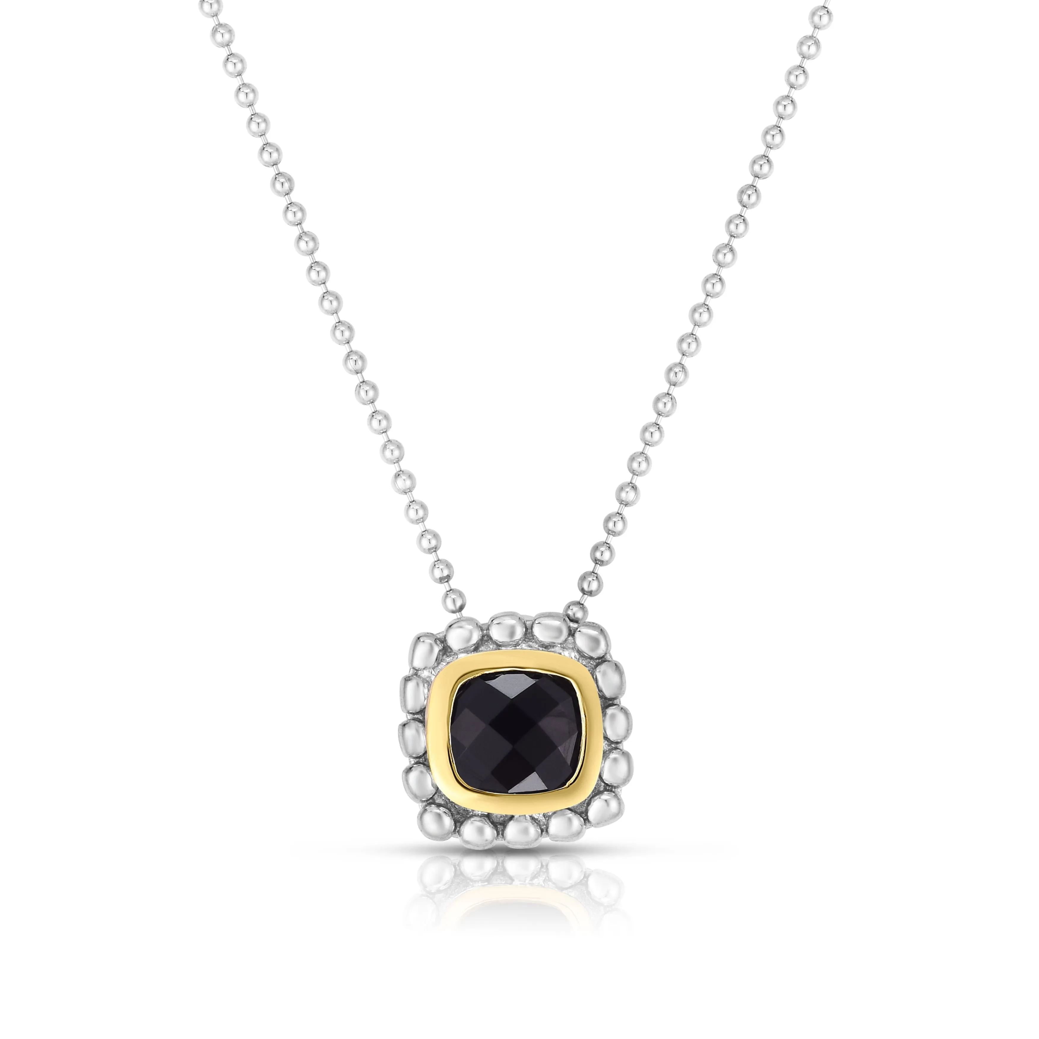 925 Sterling Silver Gemstone Halo Pendant Necklace