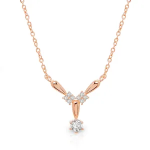925 Sterling Silver Rose Gold Plated Minimalist Y Necklace