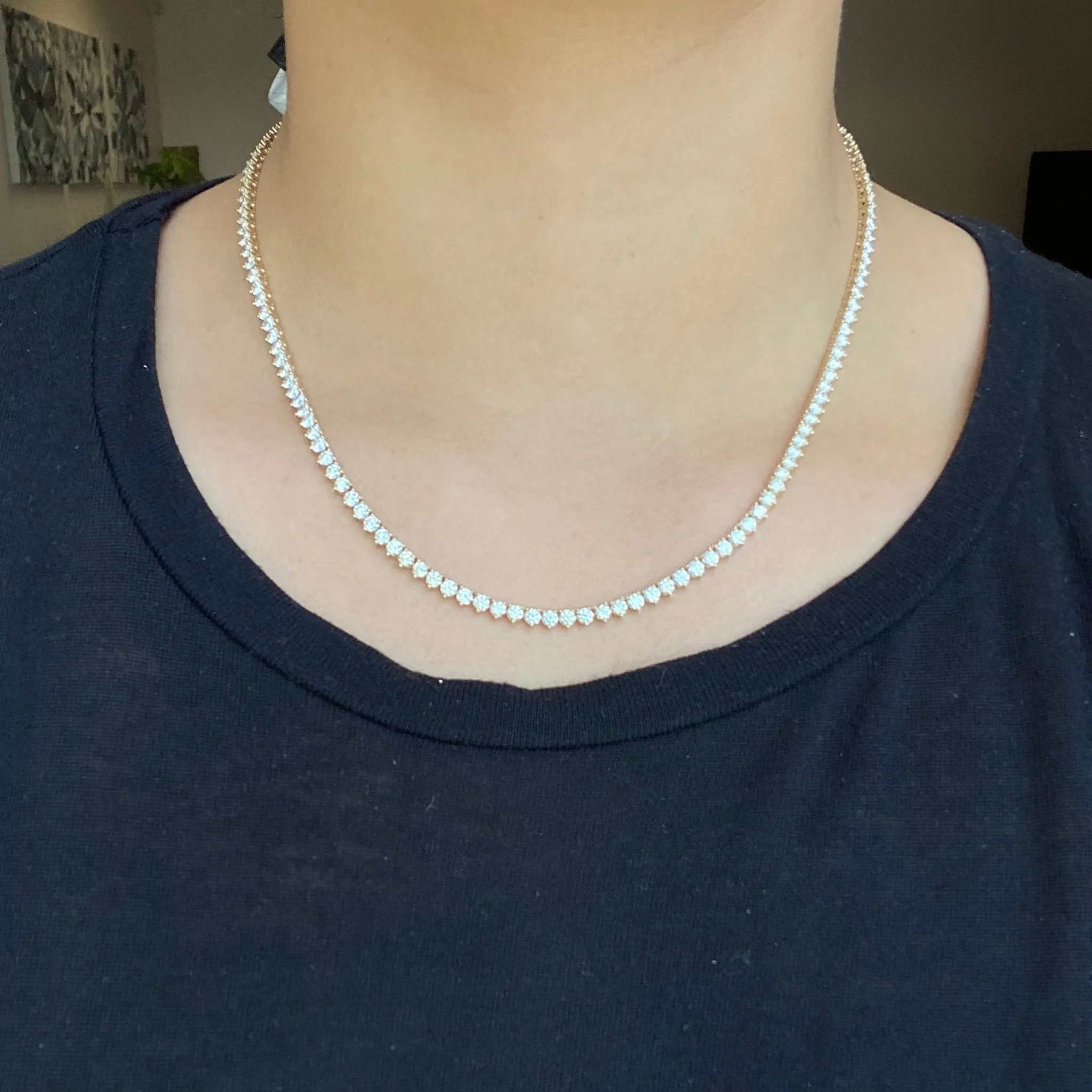 9.95ctw Round Brilliant Cut Diamond Tennis Necklace