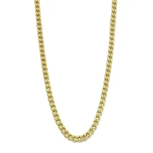 9ct Yellow Gold Silver Infused 4 Sided Curb Necklace 65cm