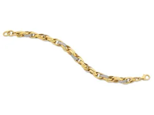9ct Yellow Gold Silver Infused Crystal Necklace