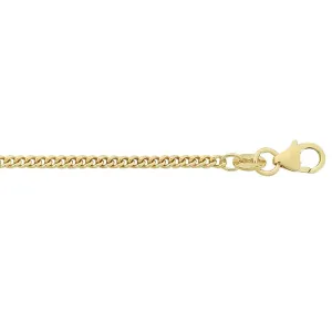 9ct Yellow Gold Silver Infused Curb Chain Necklace 75cm