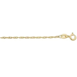 9ct Yellow Gold Silver Infused Singapore Twist Necklace 40cm