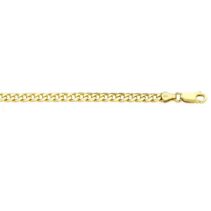 9ct Yellow Gold Solid Concave Curb Necklace 55cm