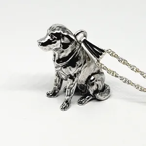 A sterling silver tribute to the Sitting Labrador Retriever!