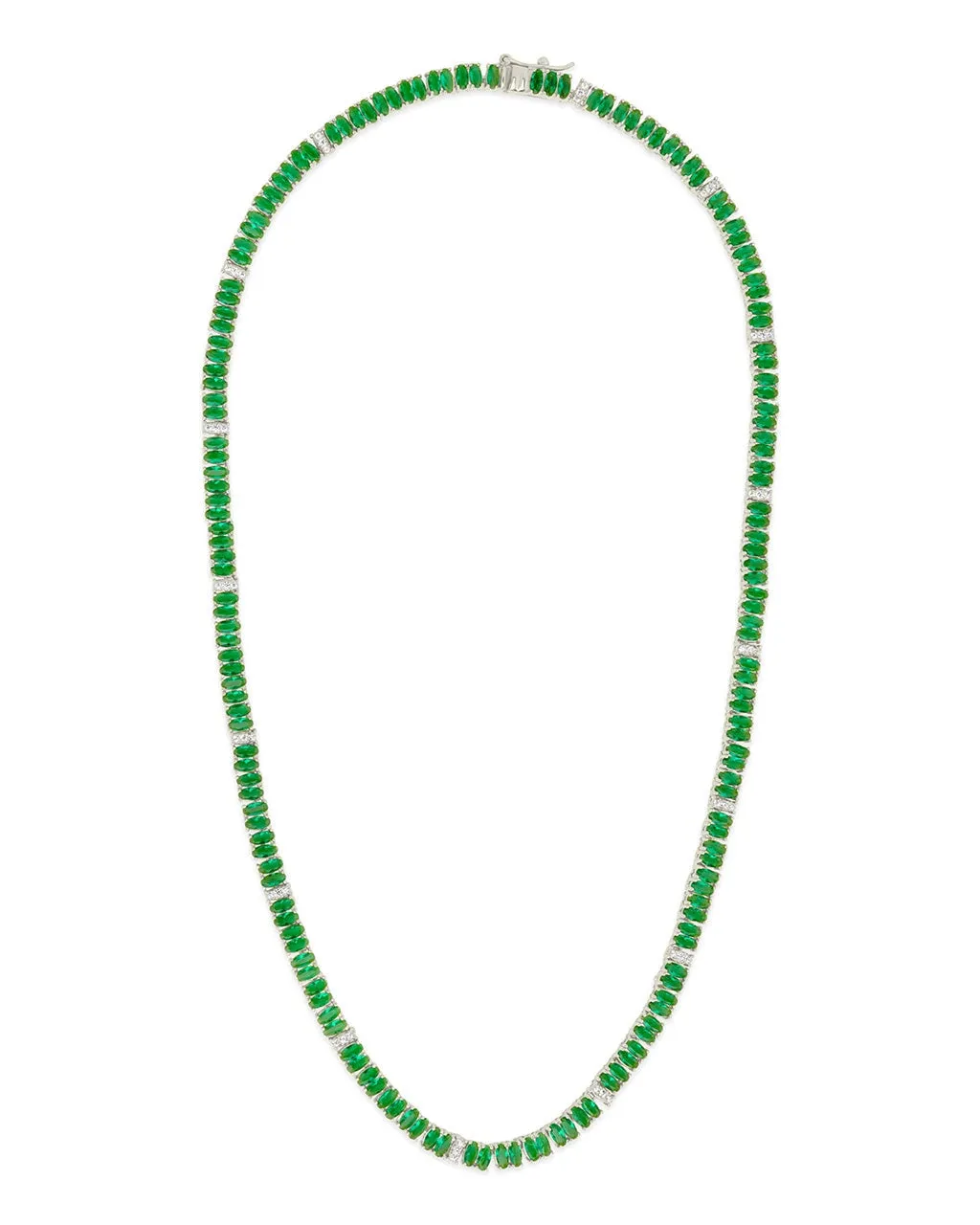 Ace Oval CZ Tennis Necklace