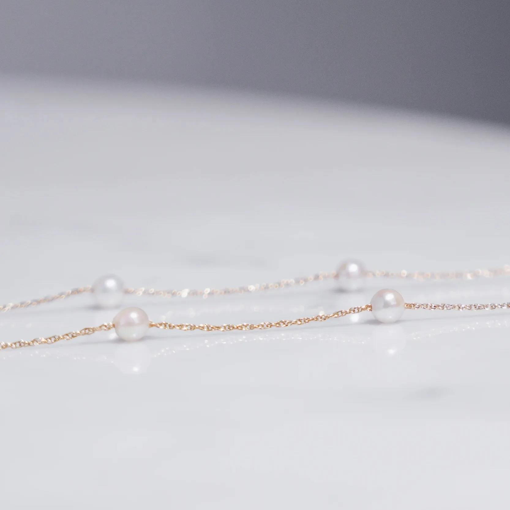 Akoya Pearl Necklace with Rope Chain