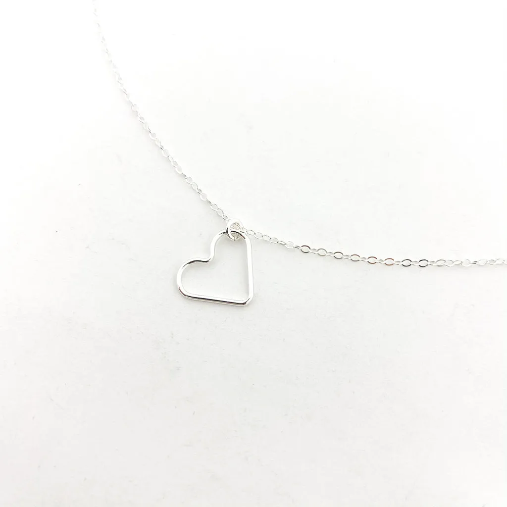 Amara Open Hanging Heart Necklace