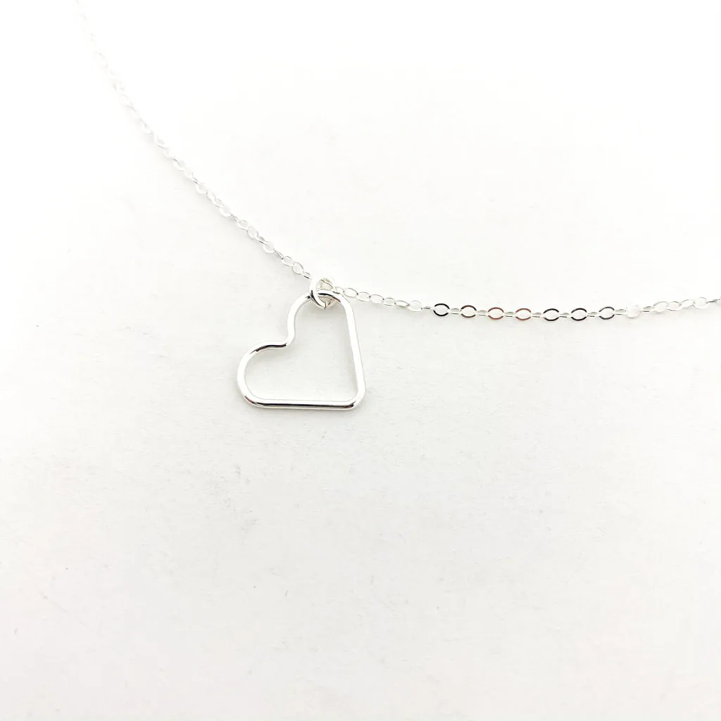 Amara Open Hanging Heart Necklace