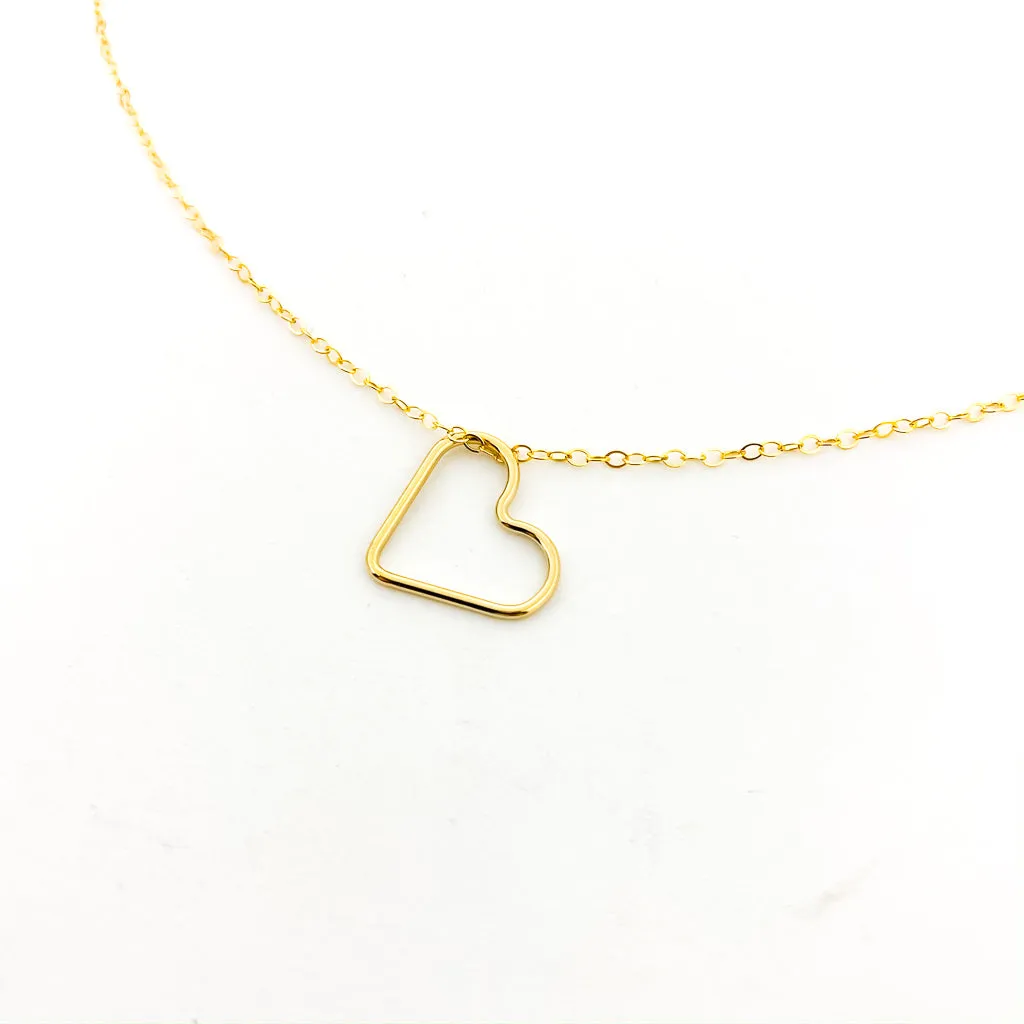 Amara Open Hanging Heart Necklace