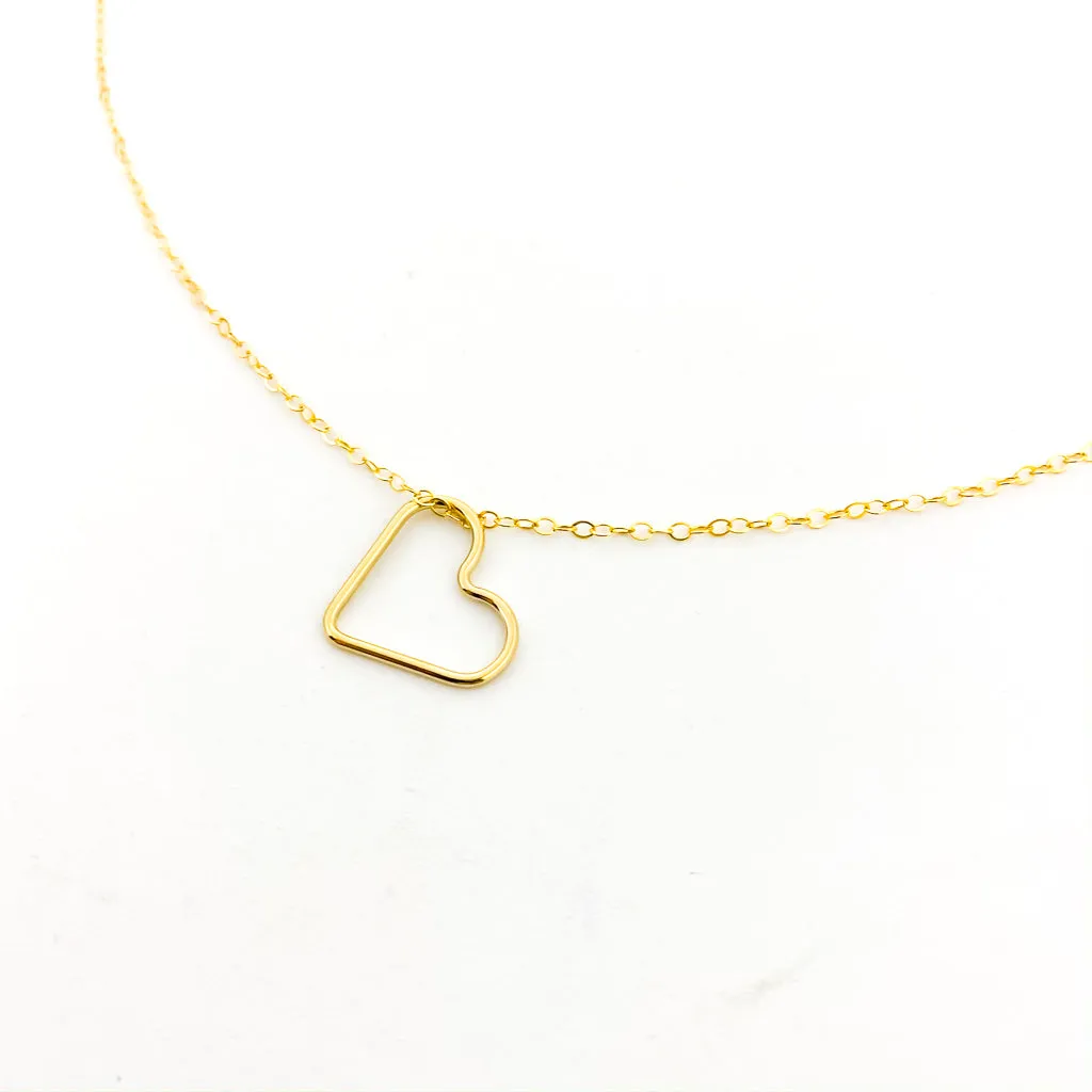 Amara Open Hanging Heart Necklace