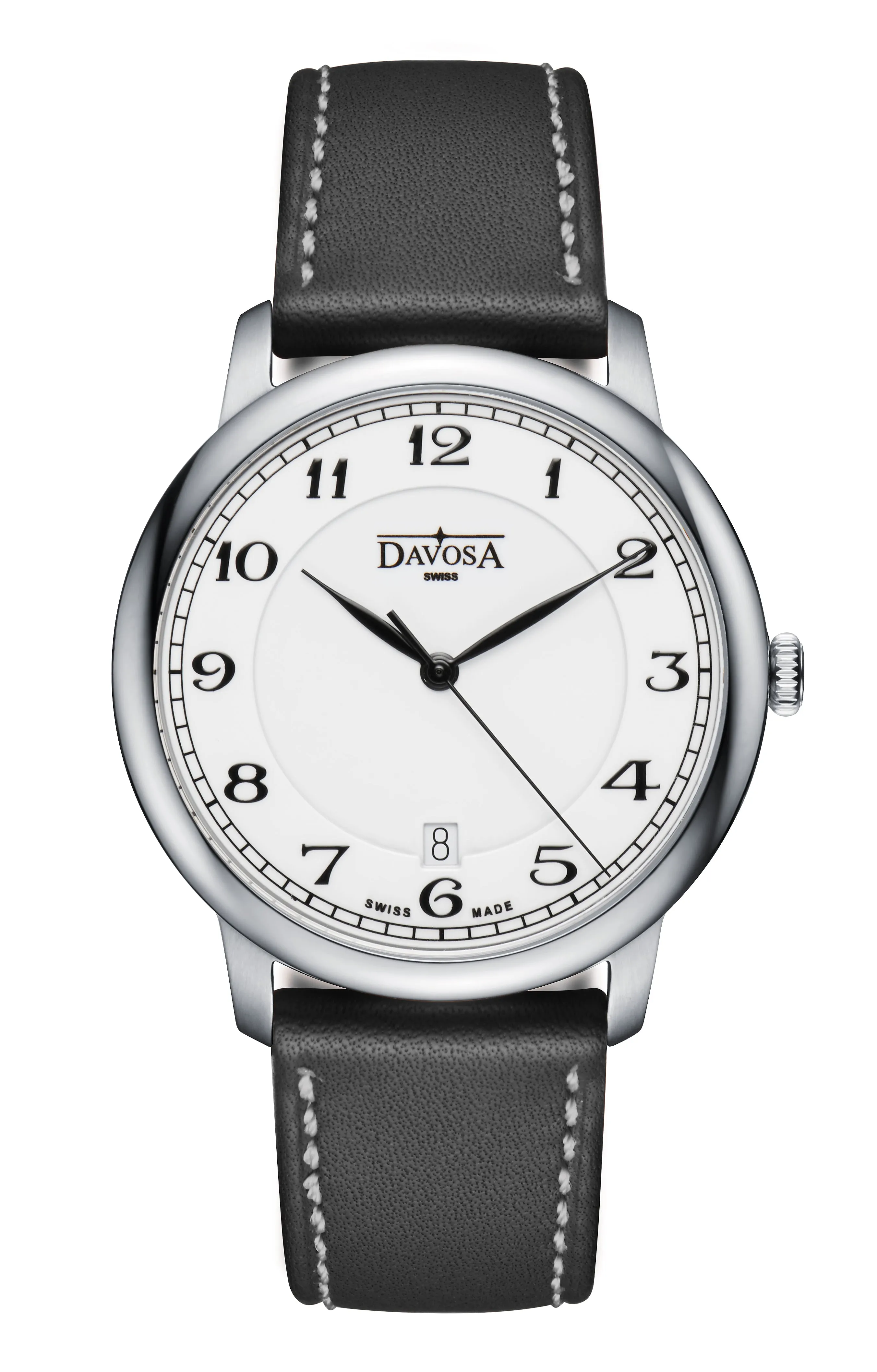 Amaranto Quartz Swiss-Made White Black Executive Watch 16248026
