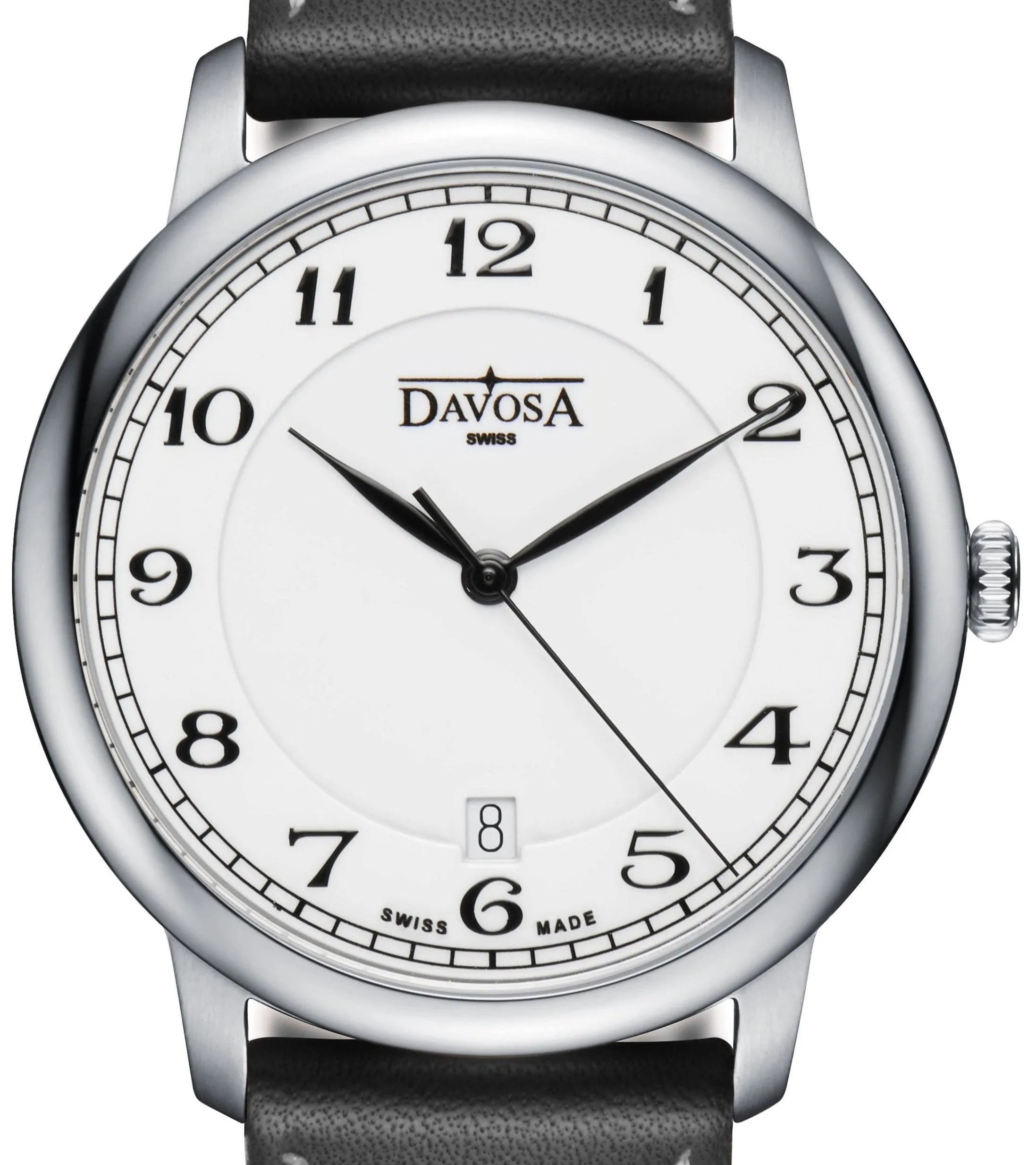 Amaranto Quartz Swiss-Made White Black Executive Watch 16248026