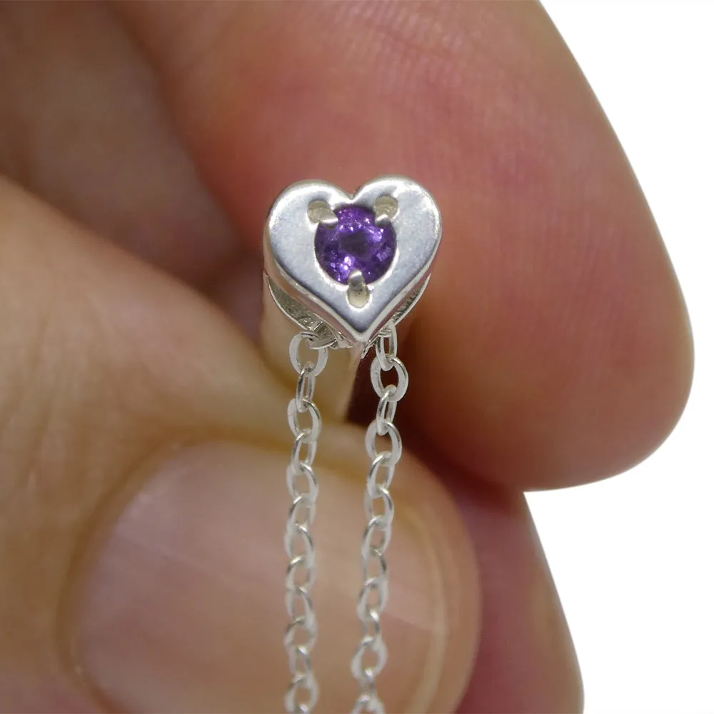 Amethyst & Sterling Silver Care & Courage Pendant and Chain
