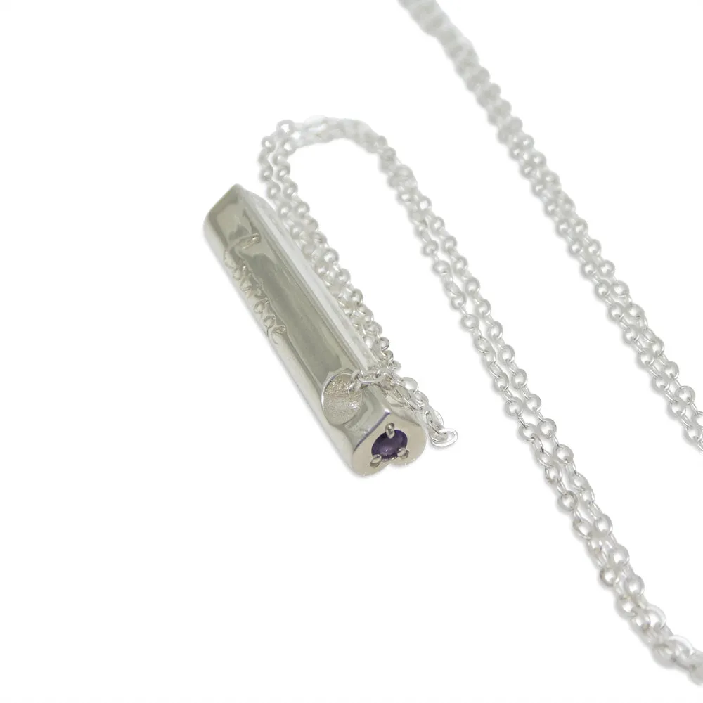 Amethyst & Sterling Silver Care & Courage Pendant and Chain